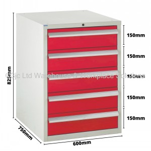 Euroslide Storage Cabinet 5 Drawer 825mm Type 1